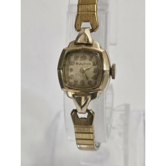 Ladies Swiss Bulova 1971 N1 17 Jewels Manual Wind Watch Expansion Band Runs - Picture 1 of 8